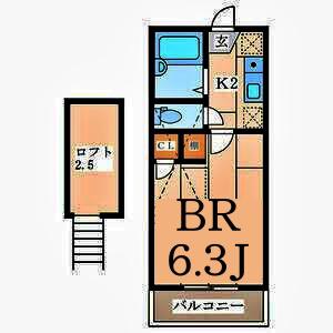 セントレジス新横浜(1K/2階)の間取り写真