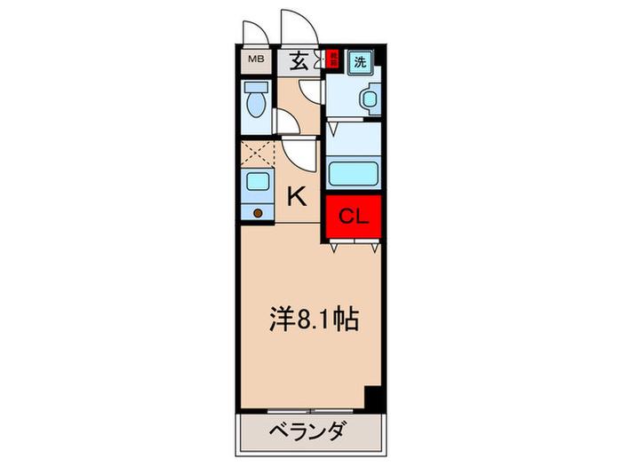 RECESS COURT2(1K/3階)の間取り写真