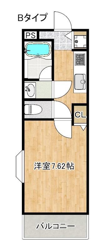 サニーコート日根野(1K/1階)の間取り写真