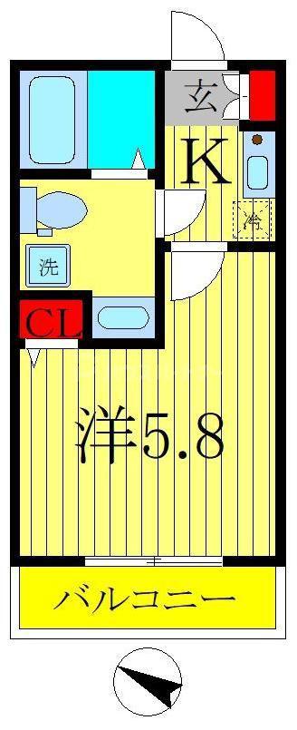 ARTIS金町(1K/3階)の間取り写真