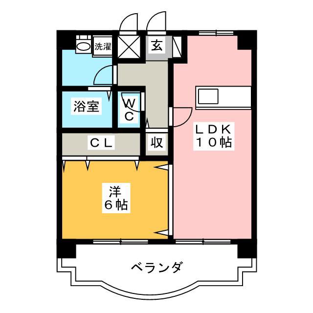 CARNA六条(1LDK/3階)の間取り写真