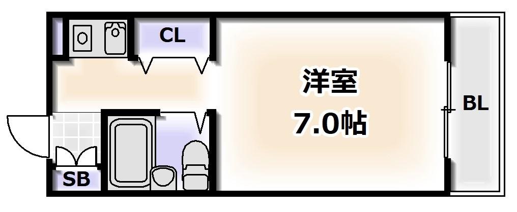 シルクハット(ワンルーム/3階)の間取り写真