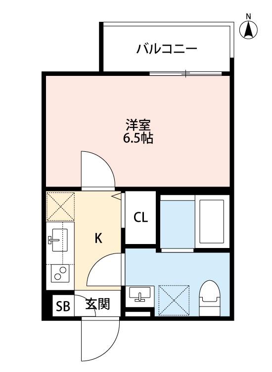 WING(1K/2階)の間取り写真