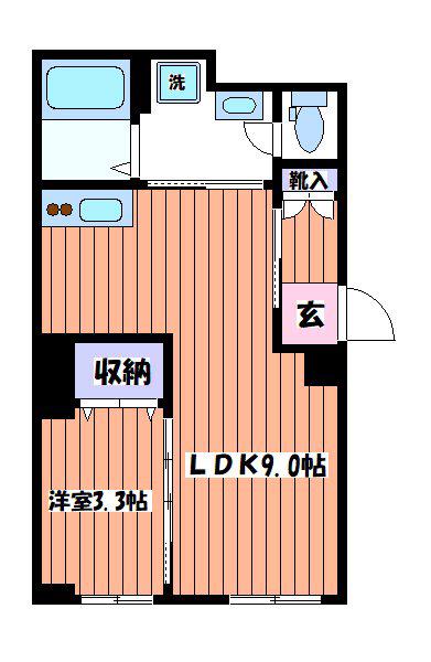 ヴィーナス(1LDK/2階)の間取り写真