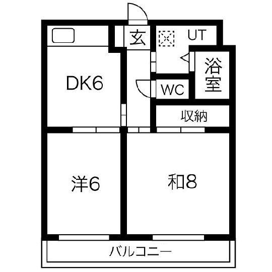 マンショングリーンフィールド(2DK/2階)の間取り写真