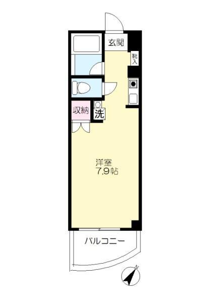 戸越壱番館(ワンルーム/3階)の間取り写真