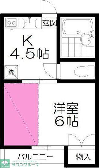 エマーブル茂ヶ崎(1K/1階)の間取り写真