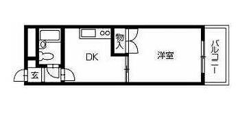 ダイアパレス鳴門(1DK/11階)の間取り写真