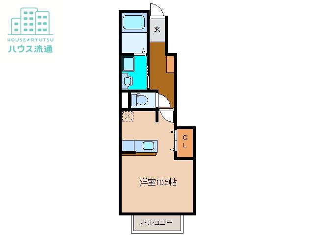 サンフラワーB(1LDK/1階)の間取り写真