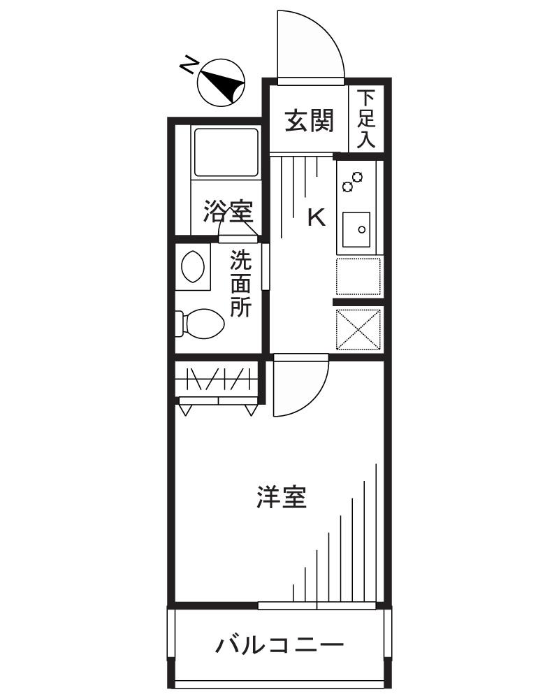 リリーフ小杉(1K/3階)の間取り写真