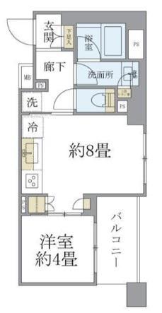 BRILLIA中野(1LDK/2階)の間取り写真