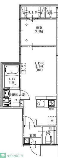 KEIAI RESIDENCE 宮原II(1LDK/1階)の間取り写真