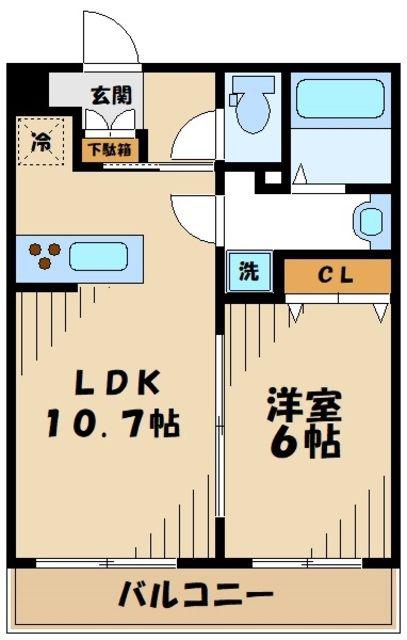 フラットヒル大和II(1LDK/3階)の間取り写真