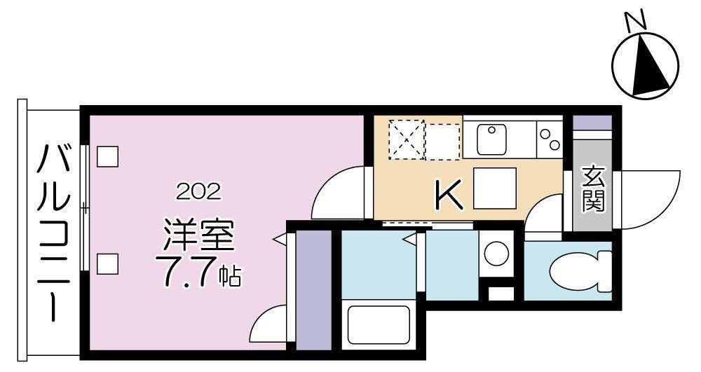 ベレオ赤羽岩淵(1K/2階)の間取り写真