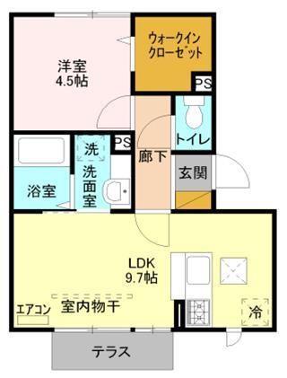 ピラタス XV(1LDK/1階)の間取り写真