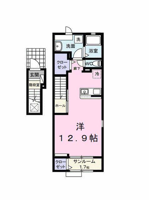 ソルフェジオ東津田(ワンルーム/2階)の間取り写真