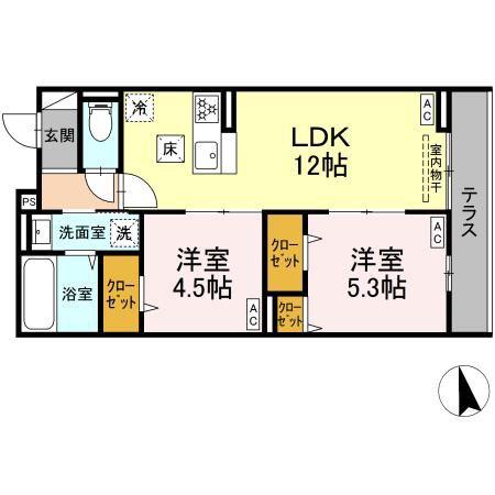 徳丸7丁目PJ(2LDK/1階)の間取り写真
