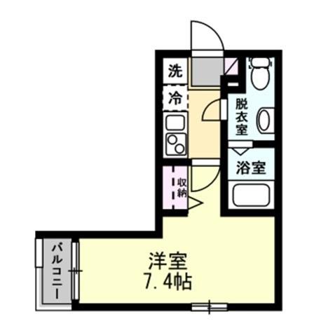 サウスプリオーレ(1K/1階)の間取り写真