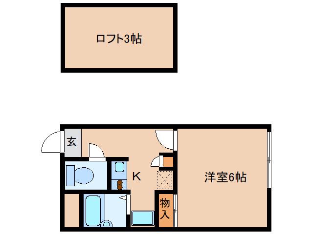 レオパレス ゆう藤の木(1K/1階)の間取り写真