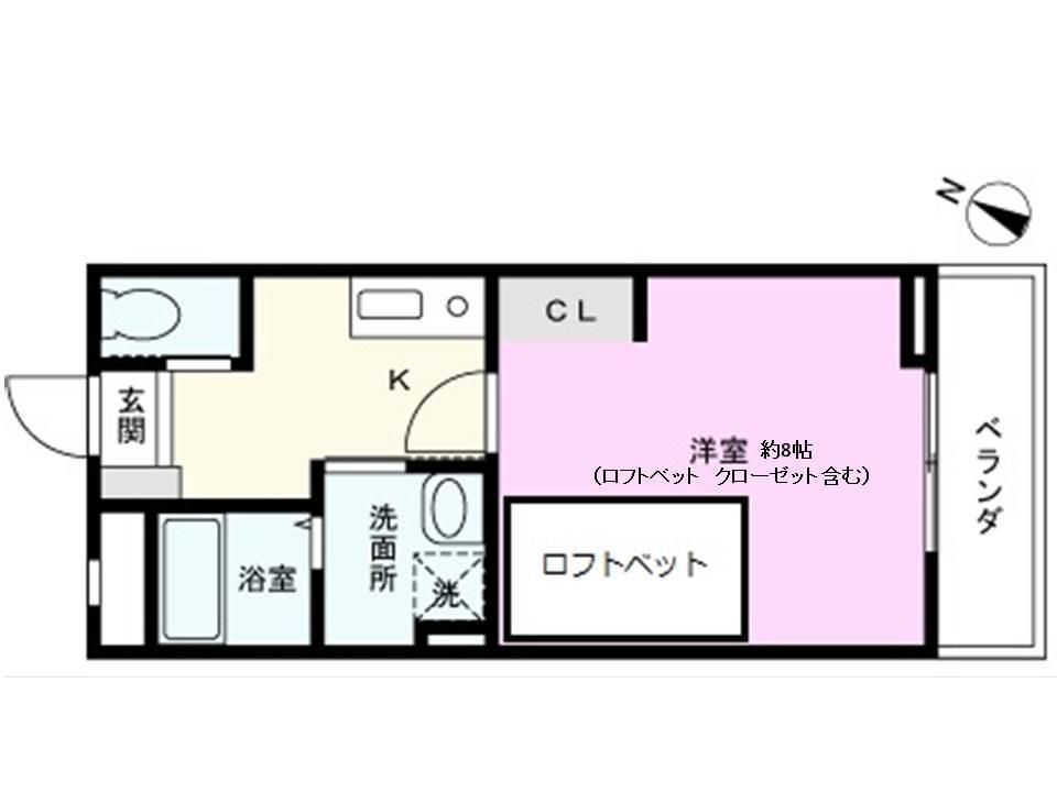 シクレッツァ カーサKT(1K/3階)の間取り写真