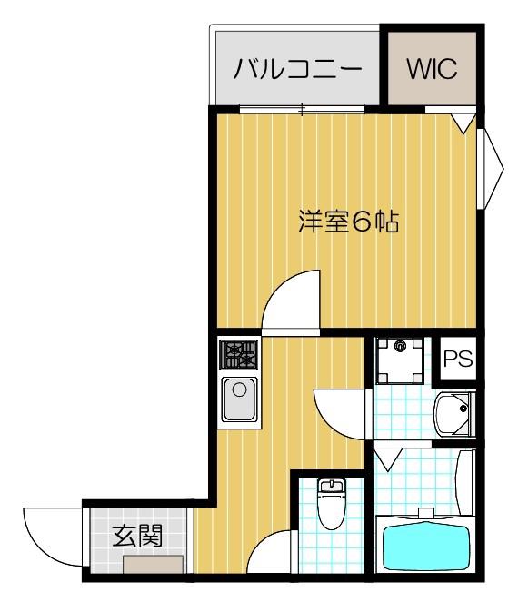 REGIES八尾駅前(1K/2階)の間取り写真