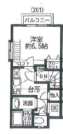 DSコート21・IWATOKITA(1K/2階)の間取り写真