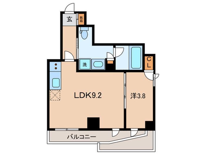 LIGHTHOUSE中馬込(1LDK/2階)の間取り写真
