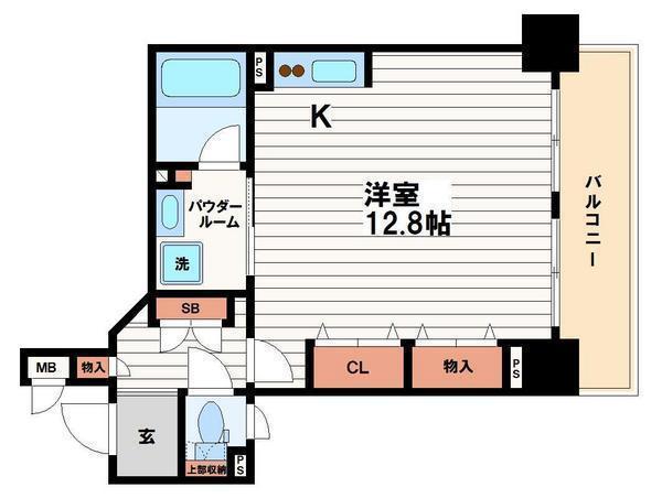 エンゼルシティフラッツ心斎橋北(ワンルーム/4階)の間取り写真