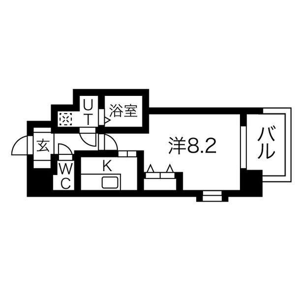 FRONT FIELD TENNOJI(1K/9階)の間取り写真