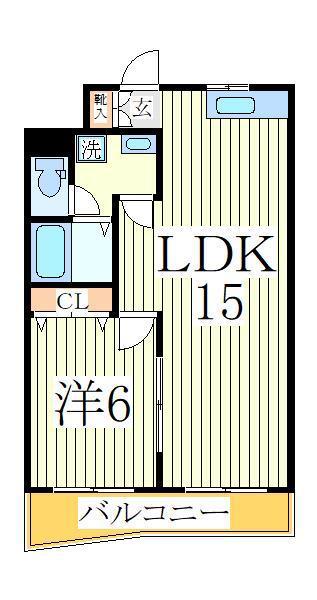 シャミネ北柏(1LDK/4階)の間取り写真