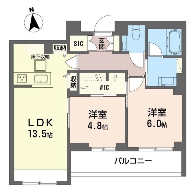 シャーメゾン丸井B(2LDK/4階)の間取り写真