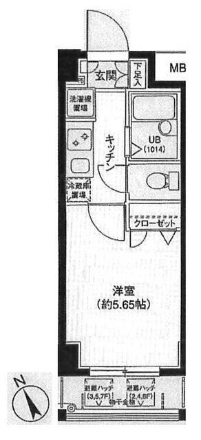 レガリアヒルズ代々木(1K/6階)の間取り写真