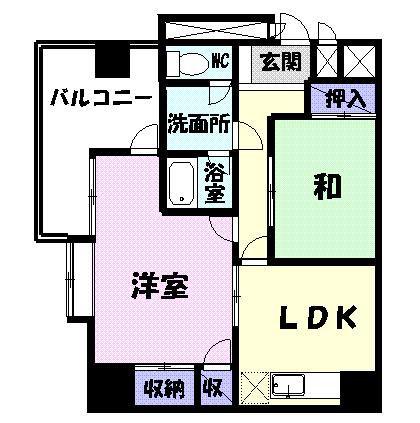 双葉ハイム一条(2LDK/3階)の間取り写真