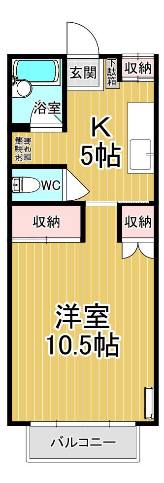 TOYOUKEハイツ(1K/1階)の間取り写真