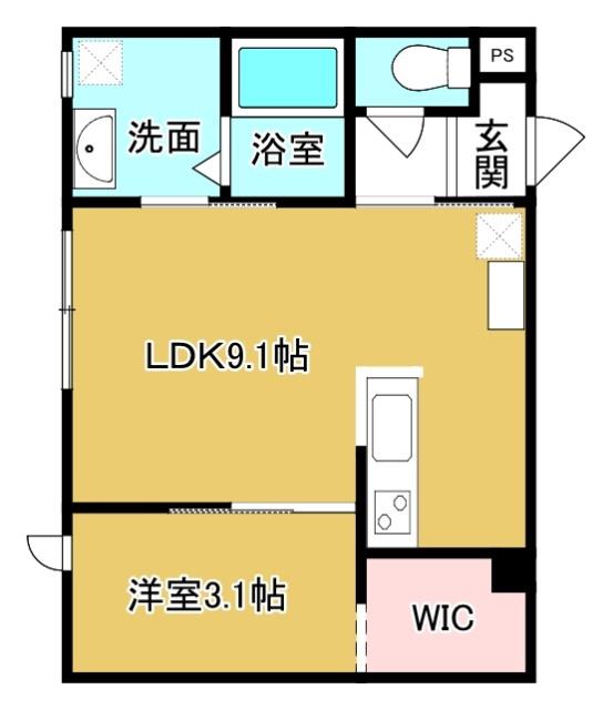 REPOT(1LDK/1階)の間取り写真