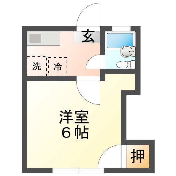 ヴィレッタ東広島弐番館(1K/2階)の間取り写真
