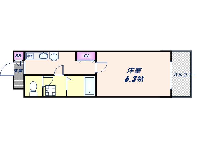 MARION(1K/7階)の間取り写真