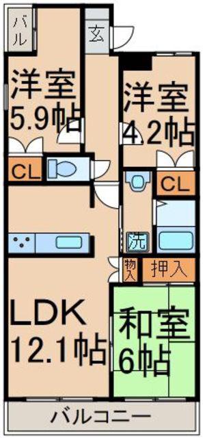 セルヴェール(3LDK/2階)の間取り写真