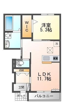 ブルーポム(1LDK/1階)の間取り写真