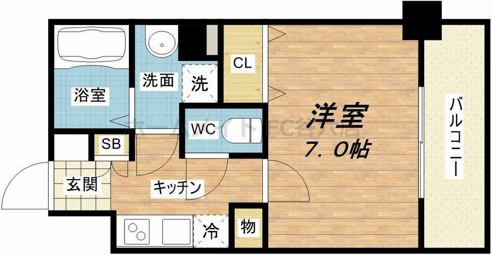 ミラージュパレス北梅田(1K/3階)の間取り写真