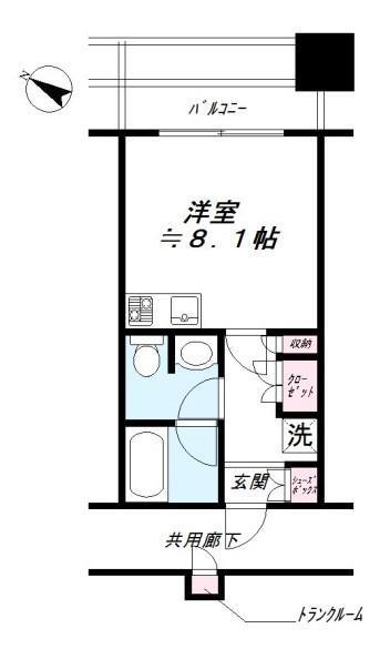 シティタワー大井町(ワンルーム/4階)の間取り写真