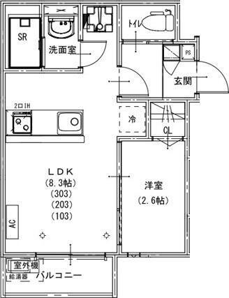 KEIAI RESIDENCE 北上尾IV(1LDK/3階)の間取り写真