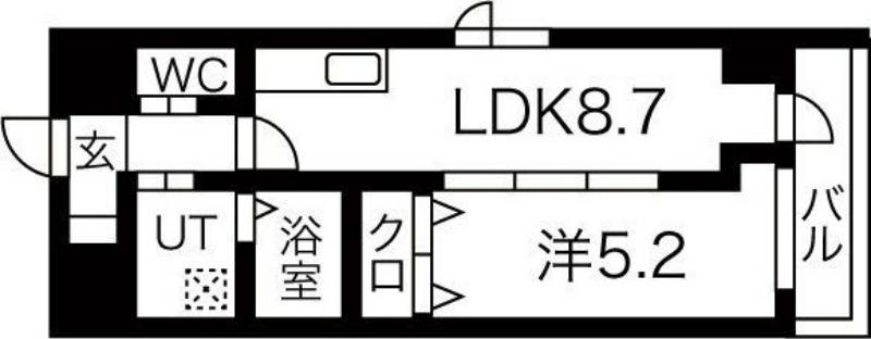 CASA LUCIA(1LDK/8階)の間取り写真