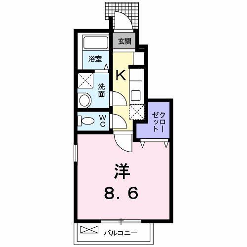 フローラ柴崎(1K/1階)の間取り写真