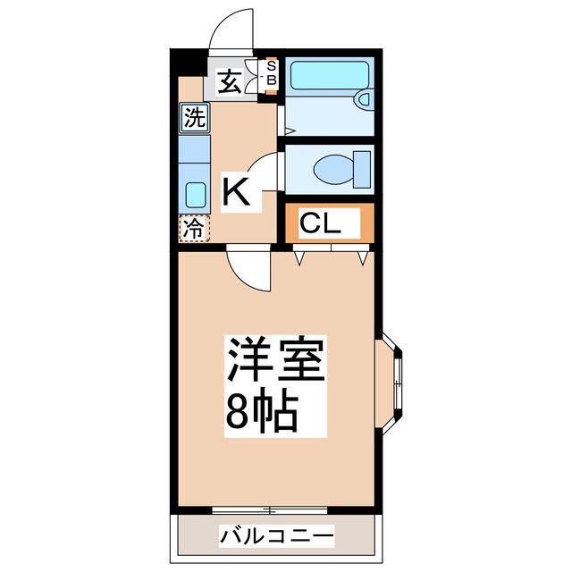 コーポアルメリア(1K/3階)の間取り写真