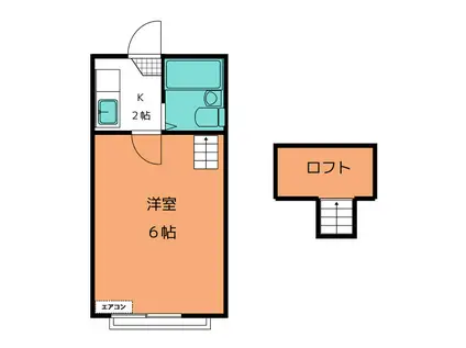 セイルヤード(1K/1階)の間取り写真