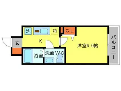 セレニテ北浜(1K/15階)の間取り写真