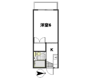 エクセルウスイ(1K/2階)の間取り写真