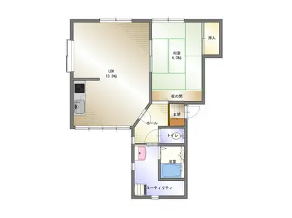 メゾン111(1LDK/2階)の間取り写真