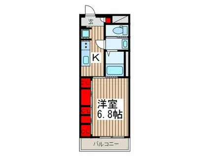 リブリ・ディアコート上戸田(1K/1階)の間取り写真